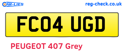 FC04UGD are the vehicle registration plates.