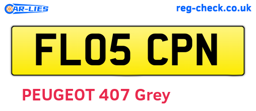 FL05CPN are the vehicle registration plates.