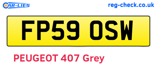 FP59OSW are the vehicle registration plates.