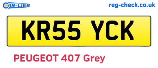 KR55YCK are the vehicle registration plates.