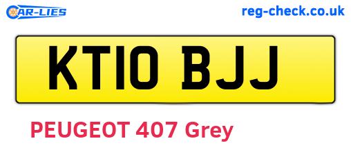 KT10BJJ are the vehicle registration plates.