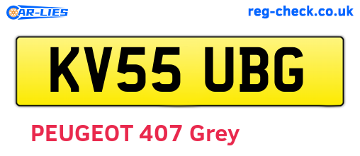 KV55UBG are the vehicle registration plates.