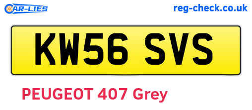 KW56SVS are the vehicle registration plates.