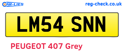 LM54SNN are the vehicle registration plates.