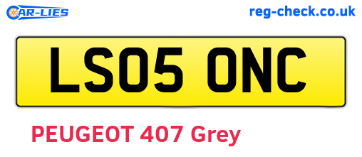 LS05ONC are the vehicle registration plates.