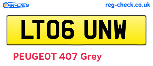 LT06UNW are the vehicle registration plates.