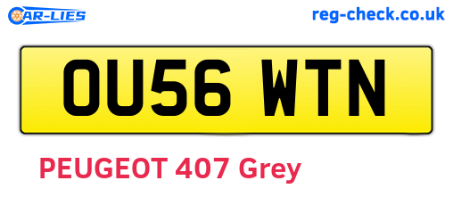 OU56WTN are the vehicle registration plates.