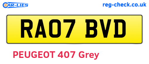 RA07BVD are the vehicle registration plates.