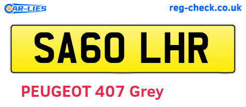 SA60LHR are the vehicle registration plates.