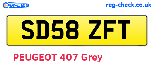 SD58ZFT are the vehicle registration plates.