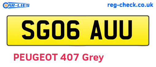 SG06AUU are the vehicle registration plates.