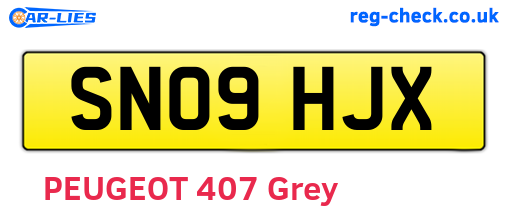 SN09HJX are the vehicle registration plates.