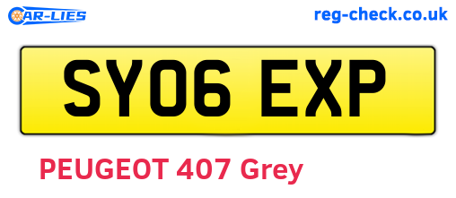 SY06EXP are the vehicle registration plates.