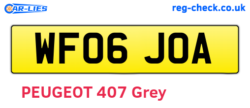 WF06JOA are the vehicle registration plates.