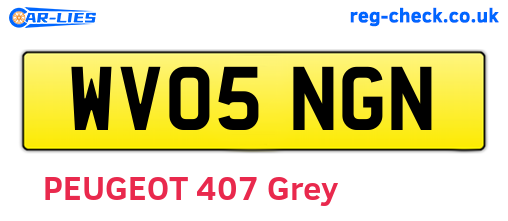 WV05NGN are the vehicle registration plates.
