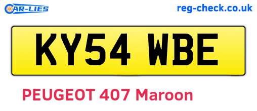 KY54WBE are the vehicle registration plates.