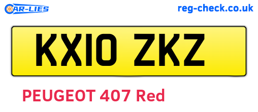 KX10ZKZ are the vehicle registration plates.