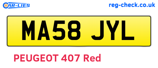 MA58JYL are the vehicle registration plates.
