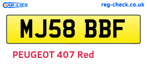 MJ58BBF are the vehicle registration plates.