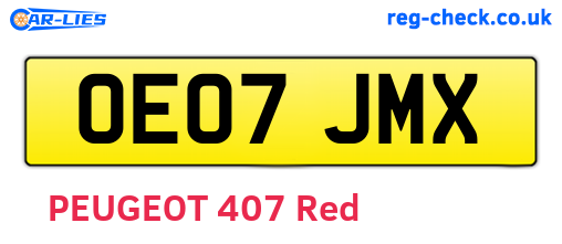 OE07JMX are the vehicle registration plates.