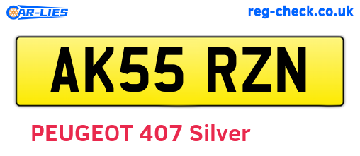 AK55RZN are the vehicle registration plates.