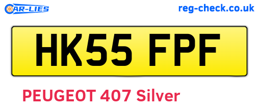 HK55FPF are the vehicle registration plates.