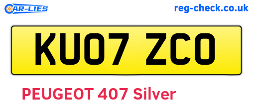 KU07ZCO are the vehicle registration plates.