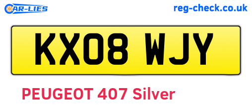 KX08WJY are the vehicle registration plates.