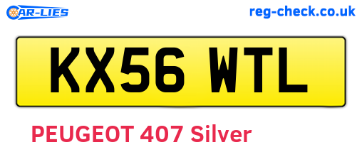 KX56WTL are the vehicle registration plates.
