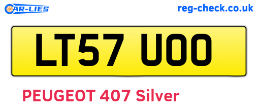 LT57UOO are the vehicle registration plates.