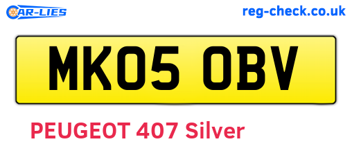 MK05OBV are the vehicle registration plates.