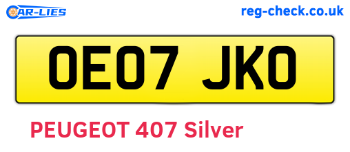 OE07JKO are the vehicle registration plates.