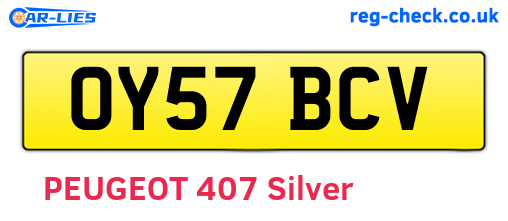 OY57BCV are the vehicle registration plates.