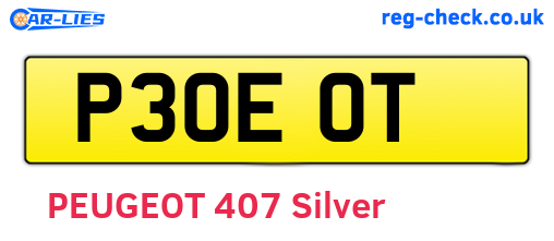 P30EOT are the vehicle registration plates.