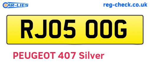 RJ05OOG are the vehicle registration plates.