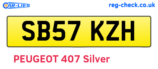 SB57KZH are the vehicle registration plates.