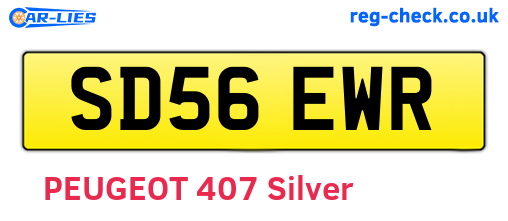 SD56EWR are the vehicle registration plates.