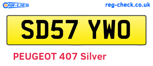 SD57YWO are the vehicle registration plates.