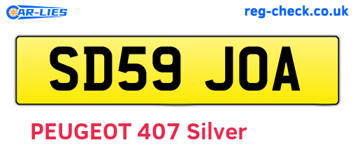 SD59JOA are the vehicle registration plates.