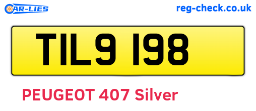 TIL9198 are the vehicle registration plates.