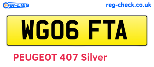 WG06FTA are the vehicle registration plates.