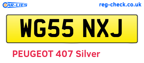 WG55NXJ are the vehicle registration plates.