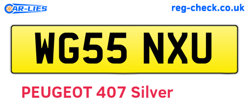 WG55NXU are the vehicle registration plates.