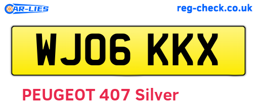 WJ06KKX are the vehicle registration plates.