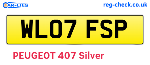 WL07FSP are the vehicle registration plates.