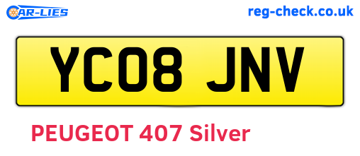 YC08JNV are the vehicle registration plates.