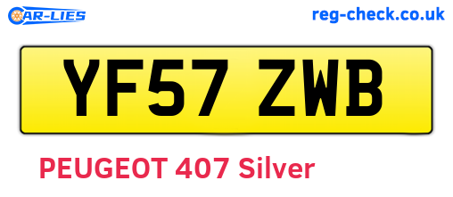 YF57ZWB are the vehicle registration plates.