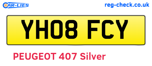 YH08FCY are the vehicle registration plates.