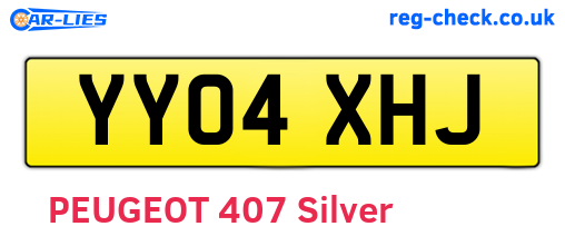 YY04XHJ are the vehicle registration plates.