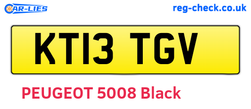 KT13TGV are the vehicle registration plates.